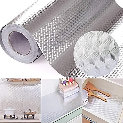 Kitchen Foil Sticker-Kitchen Backsplash Aluminum Foil Sticker ( 2 Meter, 2 Roll) - Premium  from Mystical9 - Just Rs 650 /- Shop now at Mystical9.com