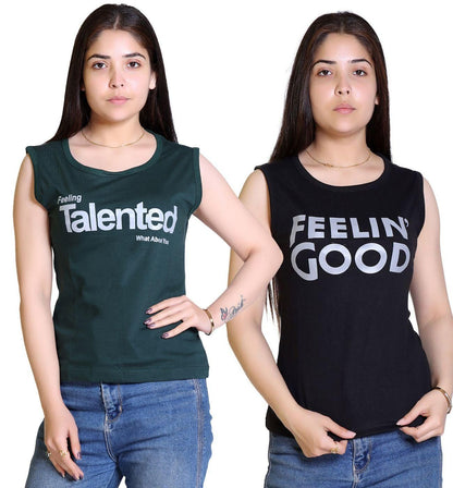 Women's Cotton Typography Print T-Shirt Buy 1 Get 1 Free - Premium  from Mystical9 - Just Rs 770 /- Shop now at Mystical9.com