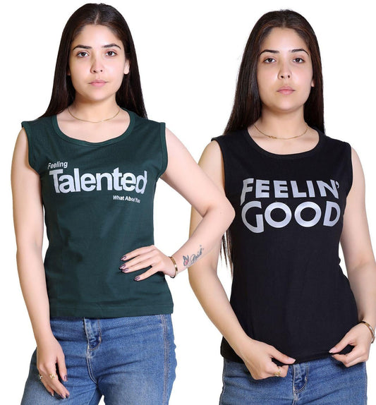 Women's Cotton Typography Print T-Shirt Buy 1 Get 1 Free - Premium  from Mystical9 - Just Rs 770 /- Shop now at Mystical9.com