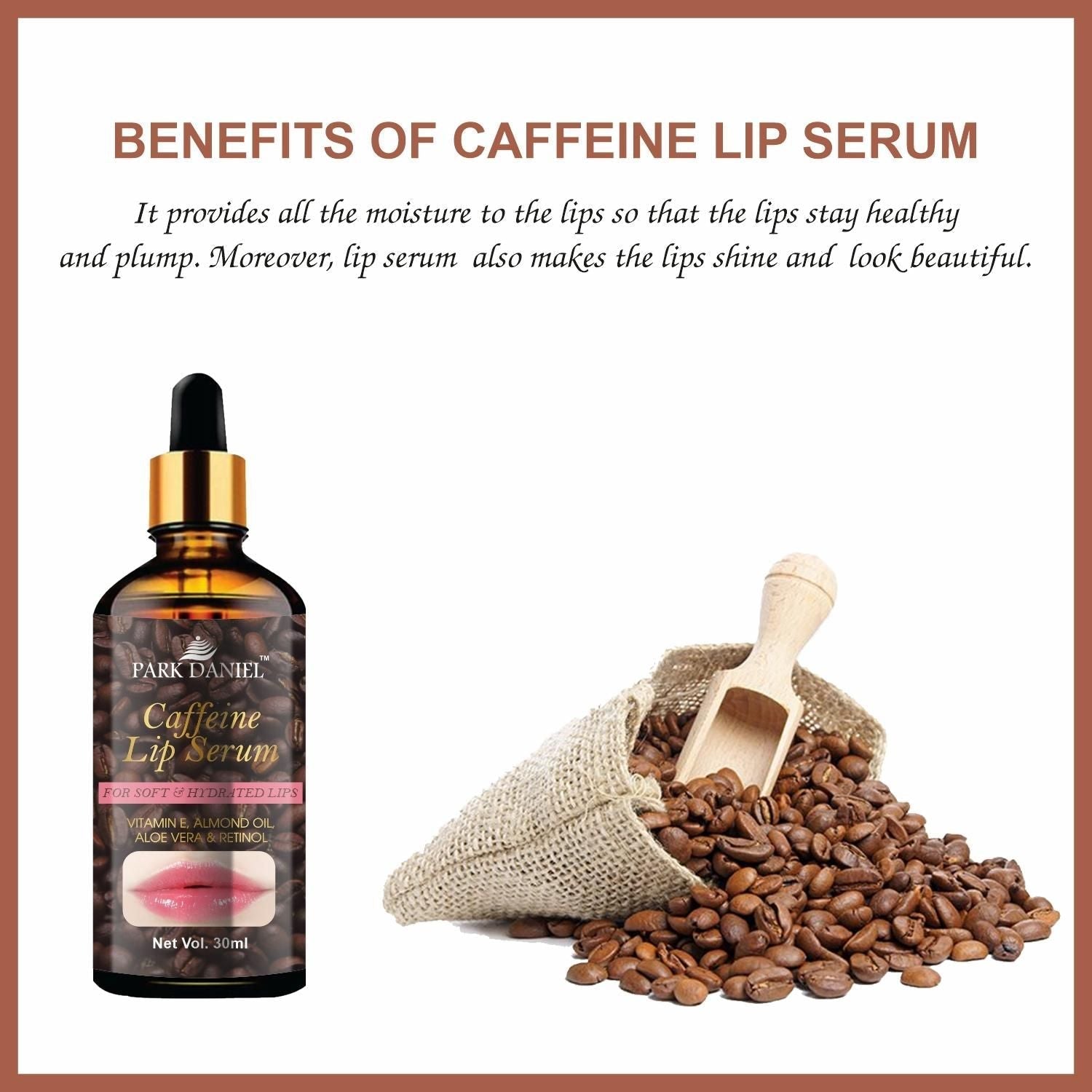 Park Daniel Caffeine Lip Serum (30ml) - Premium  from Mystical9 - Just Rs 400 /- Shop now at Mystical9.com