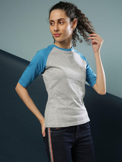 Campus Sutra Women's Cotton Color Block T-Shirts - Premium  from Mystical9 - Just Rs 700 /- Shop now at Mystical9.com