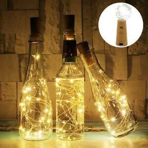 20 Led Wine Bottle Cork Copper Wire String Lights 2M Battery Operated (Warm White Pack Of 12) - Premium  from Mystical9 - Just Rs 764 /- Shop now at Mystical9.com