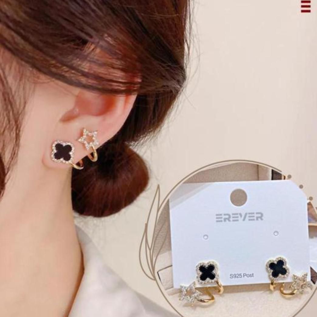 AVR JEWELS Korean Fashion Vibrato live four leaf Clover Earrings - Premium  from Mystical9 - Just Rs 590 /- Shop now at Mystical9.com