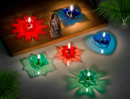 Set of 12 and set of 24 3D Reflection Diya - Premium  from Mystical9 - Just Rs 590 /- Shop now at Mystical9.com