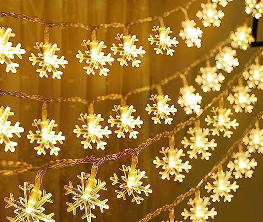 Christmas Snowflake Light Battery Powered Waterproof 14 LED 3M Garden Fairy Lights for Christmas Festival Home Party Decorations - Premium  from Mystical9 - Just Rs 630 /- Shop now at Mystical9.com