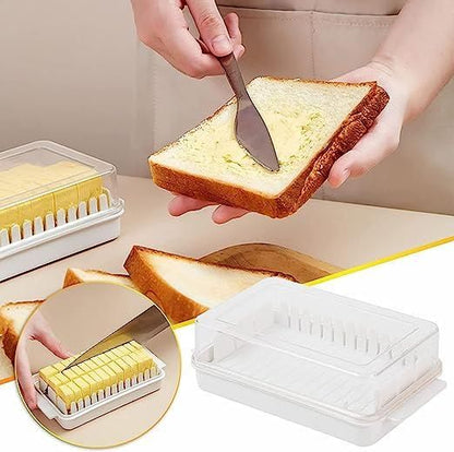 Butter Dish Keeper with Sealed Plastic Lid and Cutter Slicer (Pack of 1) - Premium  from Mystical9 - Just Rs 550 /- Shop now at Mystical9.com