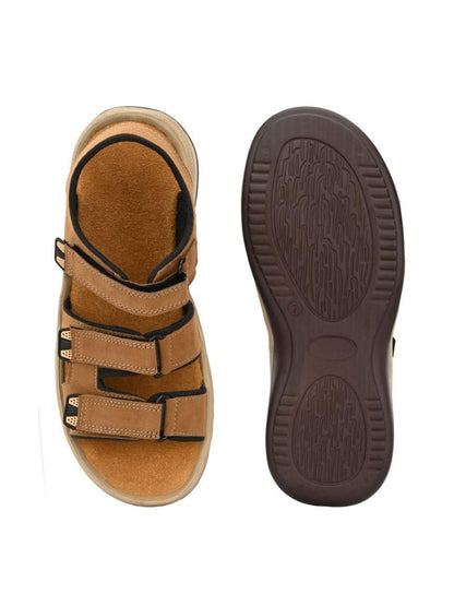 Bucik Men's Beige Genuine Leather Slip-On Casual Sandal - Premium  from Mystical9 - Just Rs 950 /- Shop now at Mystical9.com