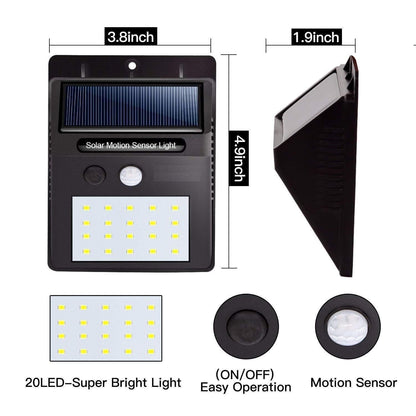 Security Light- 20 LED Bright Outdoor Security Lights with Motion Sensor - Premium  from Mystical9 - Just Rs 600 /- Shop now at Mystical9.com