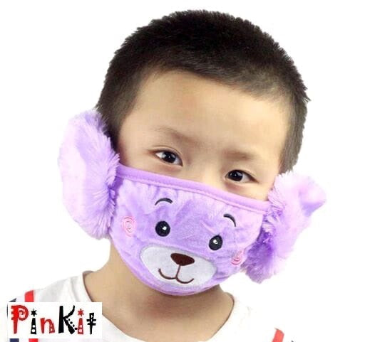 Winter Woolen Fleece & Fur Riding Earmuffs Kids Mask (Pack Of 1) - Premium  from Mystical9 - Just Rs 500 /- Shop now at Mystical9.com