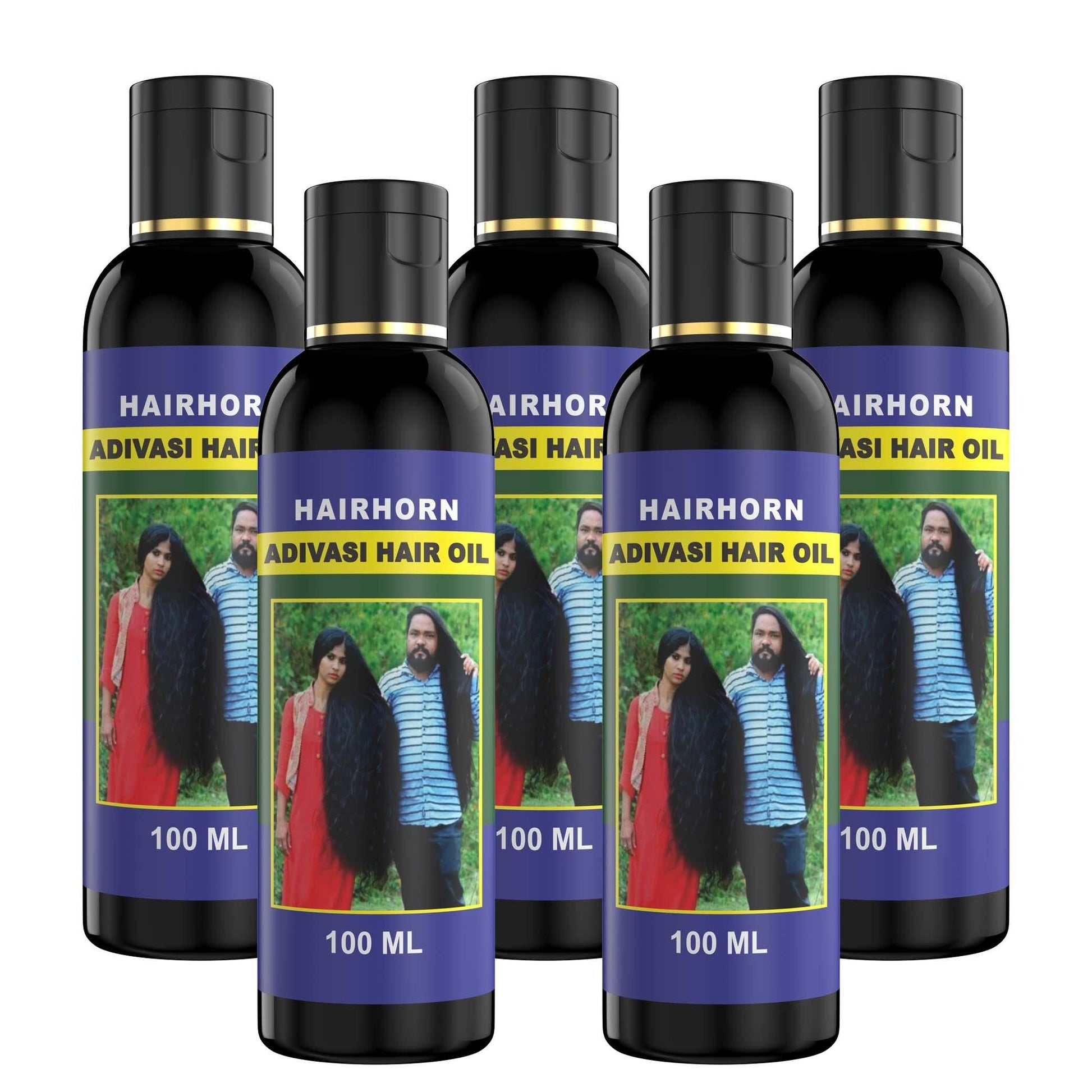 HAIRHORN Adivasi Herbal Premium Hair Oil 100ML (PACK OF 5 - Premium  from Mystical9 - Just Rs 900 /- Shop now at Mystical9.com