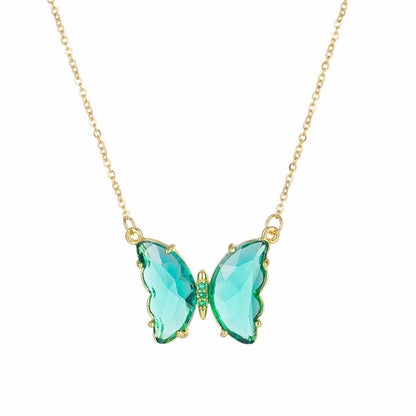 AVR Jewels pretty blue crystal butterfly pendant necklace for women and Girls - Premium  from Mystical9 - Just Rs 590 /- Shop now at Mystical9.com