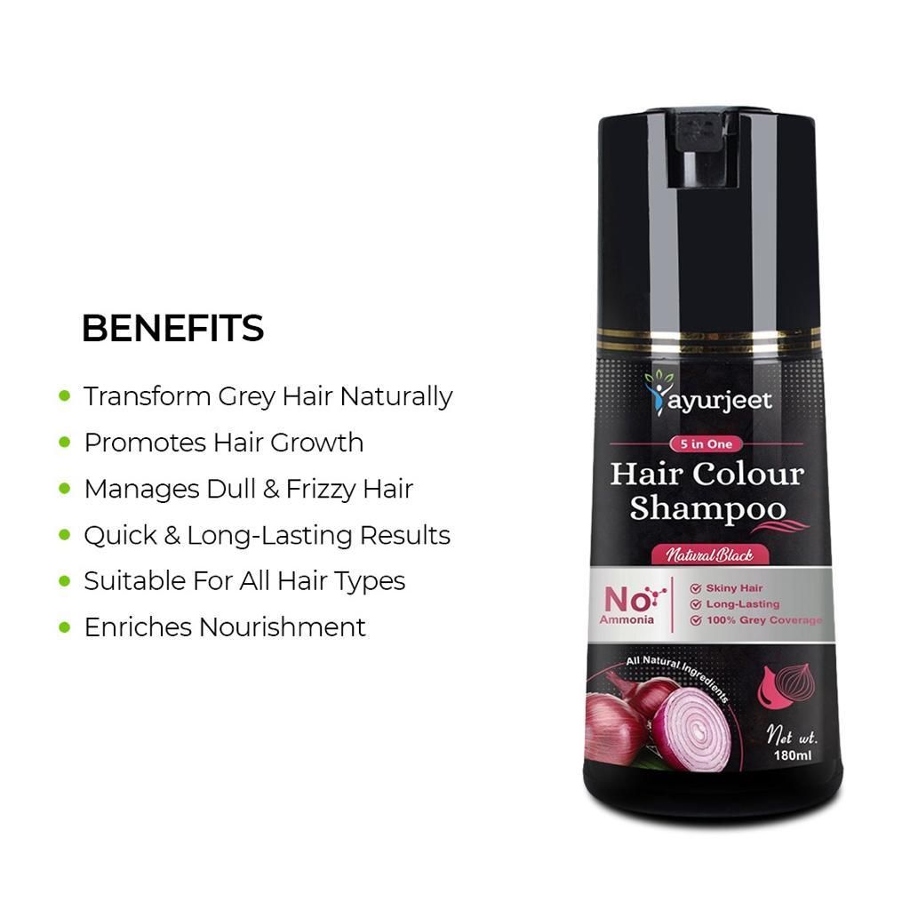 Hair Color Shampoo 180ml Natural Ammonia Free Sulfate for Men & Women - Premium  from Mystical9 - Just Rs 700 /- Shop now at Mystical9.com