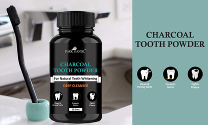 Park Daniel Charcoal Teeth Whitening Powder -Naturally Whiten Teeth, Removes Stains & Removes Bad Breath (50 Gms) - Premium  from Mystical9 - Just Rs 600 /- Shop now at Mystical9.com