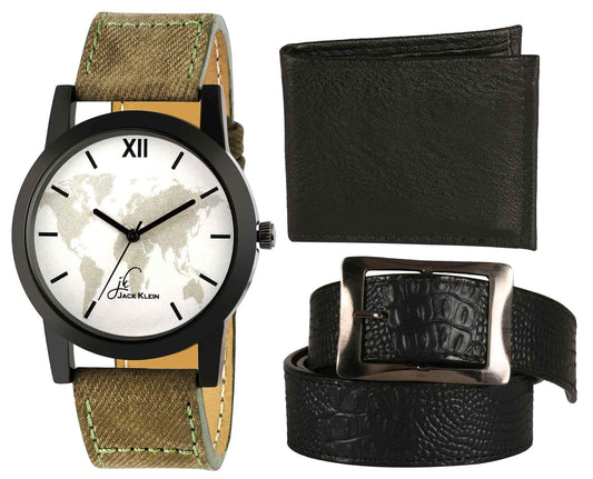 Men's Synthetic Leather Wallet, Belt & Watch (Pack of 3) - Premium  from Mystical9 - Just Rs 650 /- Shop now at Mystical9.com