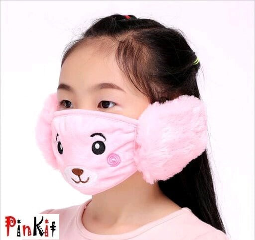 Winter Woolen Mask For Winter Fleece & Fur Earmuffs Kids Mask (Pack Of 1) - Premium  from Mystical9 - Just Rs 480 /- Shop now at Mystical9.com