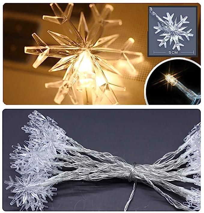 Christmas Snowflake Light Battery Powered Waterproof 14 LED 3M Garden Fairy Lights for Christmas Festival Home Party Decorations - Premium  from Mystical9 - Just Rs 630 /- Shop now at Mystical9.com