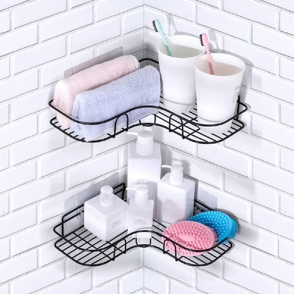 Metal Bathroom Corner Rack Storage Shelves - Premium  from Mystical9 - Just Rs 600 /- Shop now at Mystical9.com