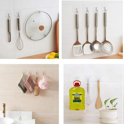 Hooks-Transparent Self Adhesive Hooks Hanger(Pack of 12) - Premium  from Mystical9 - Just Rs 625 /- Shop now at Mystical9.com